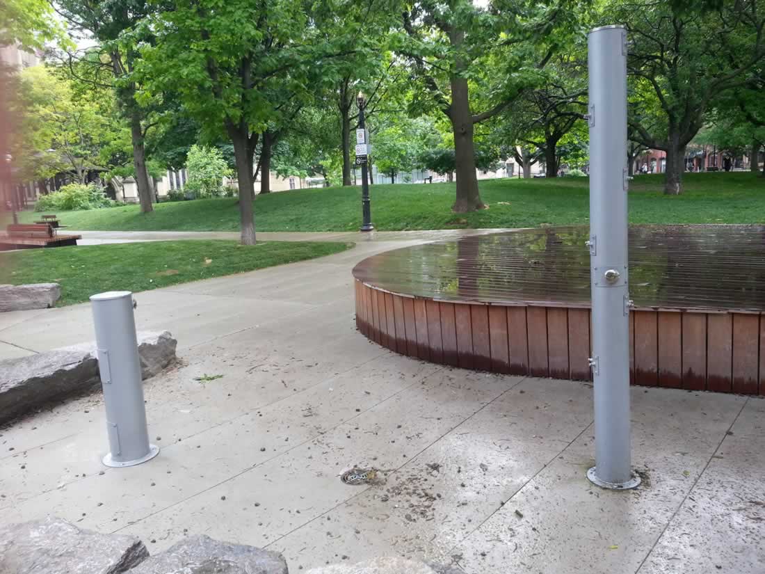 Splash pad at St. James Park in Toronto