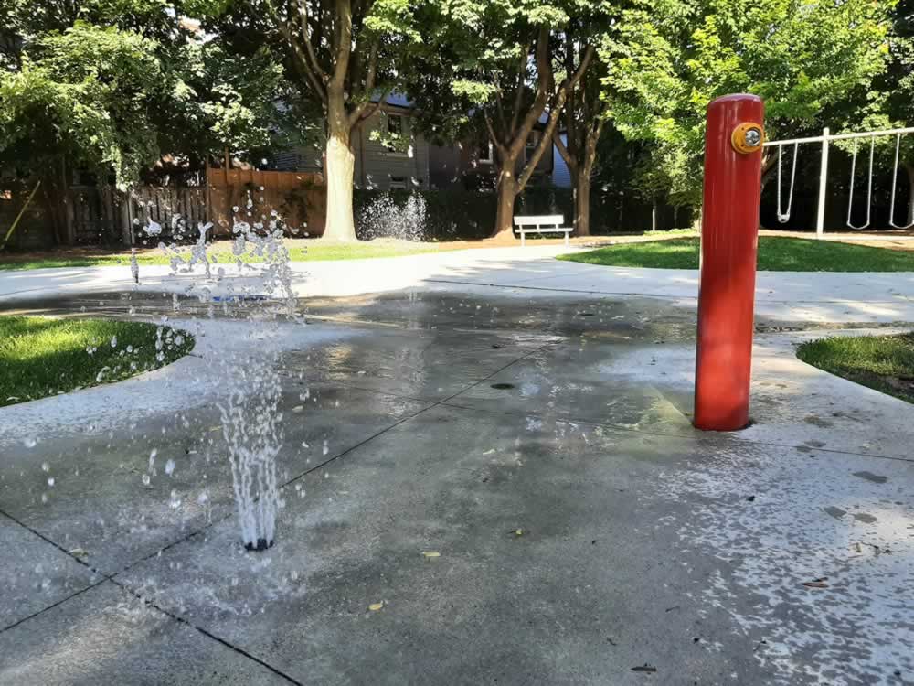 Sackville playground splash pad (Corktown, Toronto)