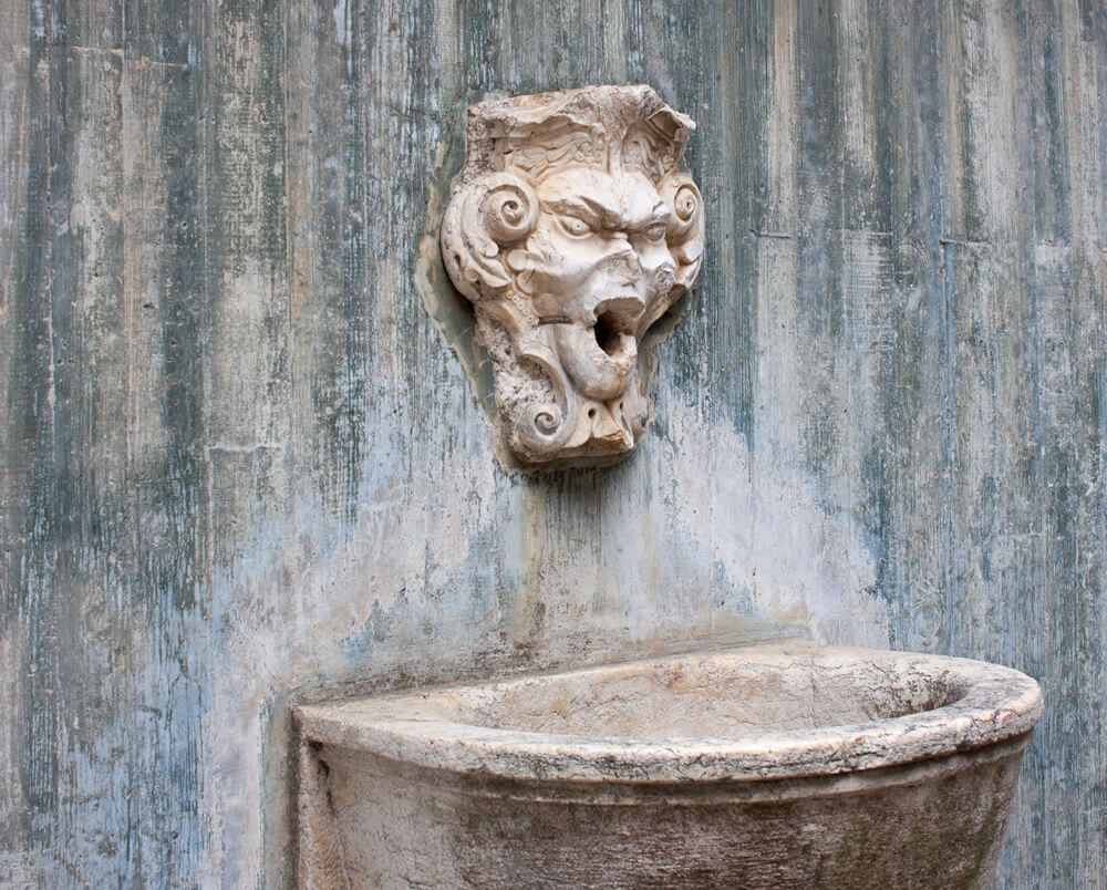 Gargoyle at Castelo de São Jorge in Lisbon, Portugal