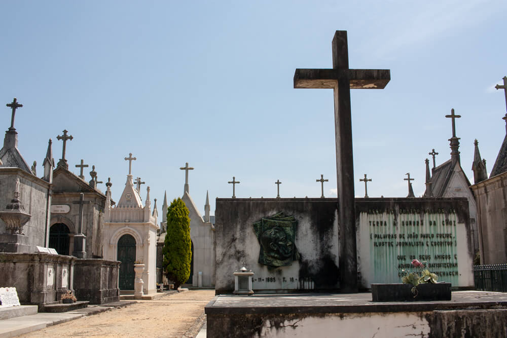 Crosses in Cemitério de Agramonte in Porto, Portugal