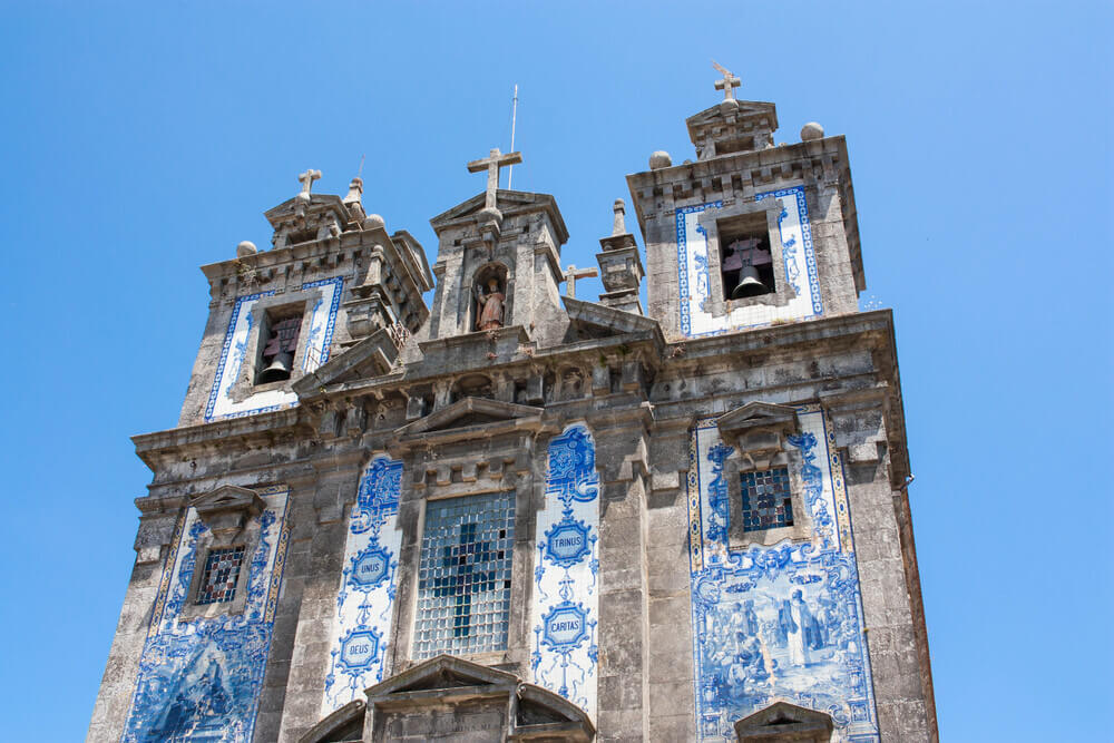 Top of towers of Igreja de Santo Ildefonso in Porto.