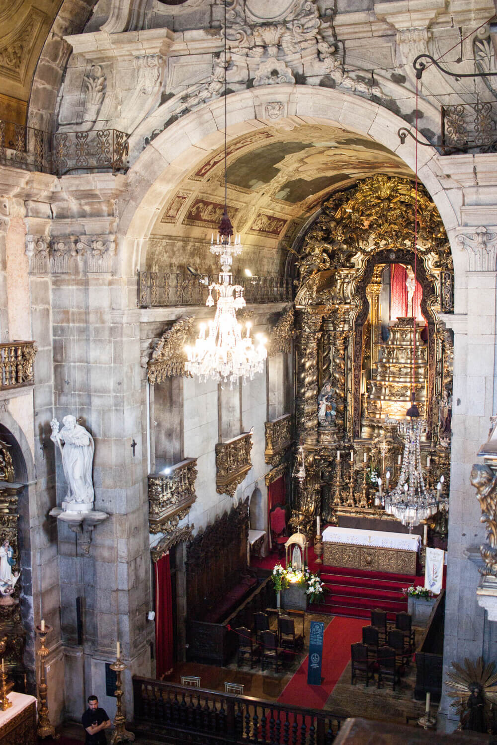 Inside view of Igreja do Carmo in Porto, Portugal.