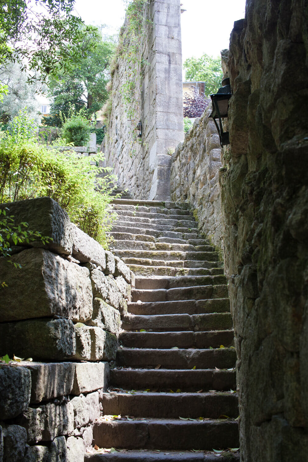 Stone staircase at Parque das Virtudes in Porto.