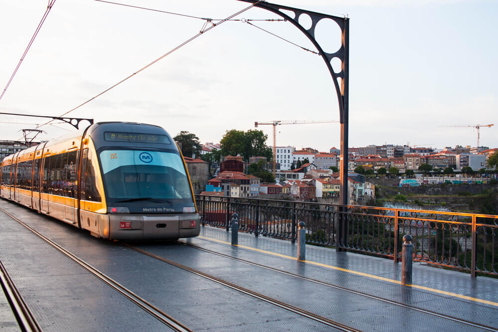 Porto subway along the Ponte de Dom Luís I.