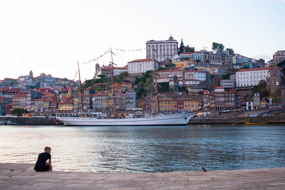 View of Porto from the Vila Nova de Gaia waterfront.