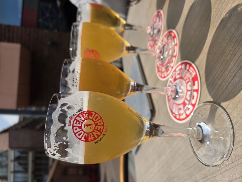 Jopen beer samples in Haarlem, Netherlands.