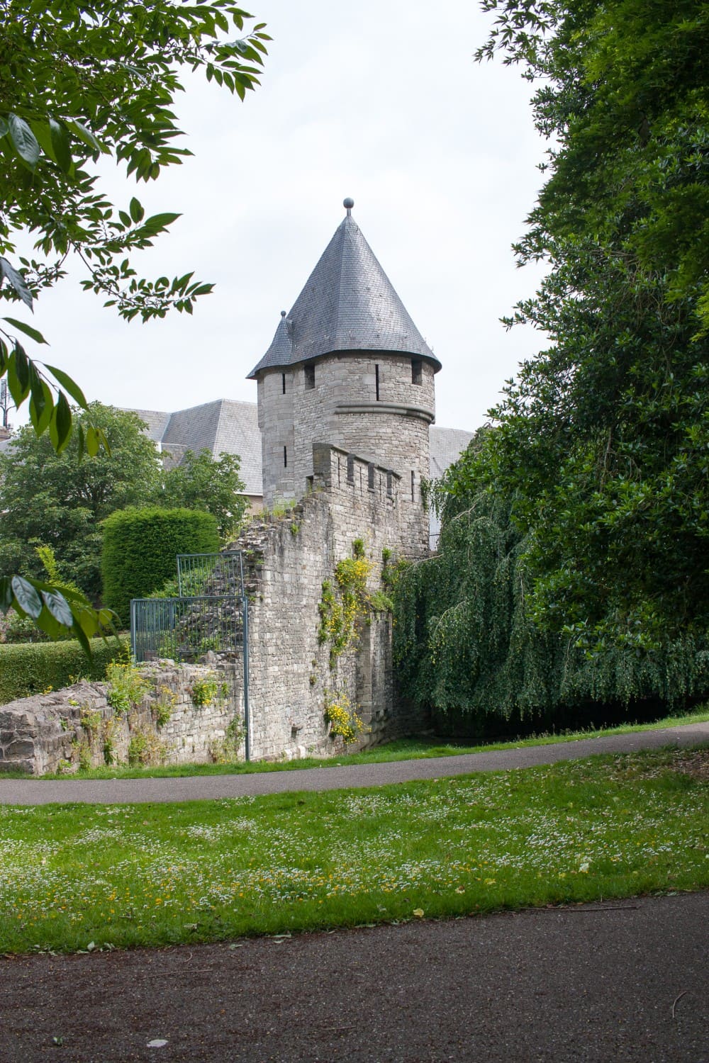 Old city walls of Maastricht, Netherlands.