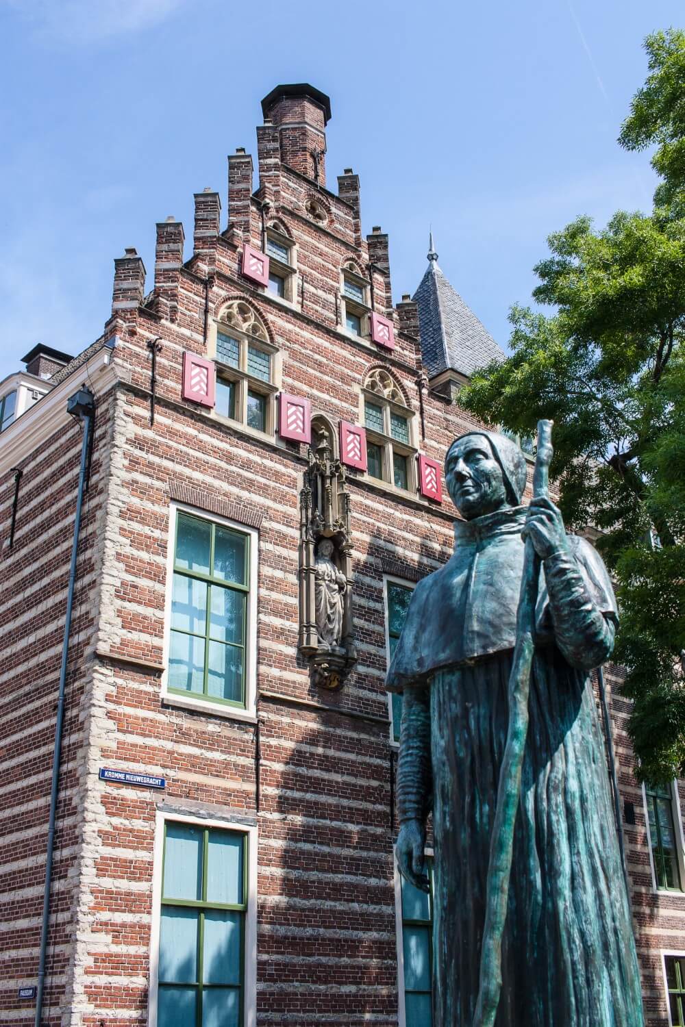 Paushuize with statue - in Utrecht, Netherlands.