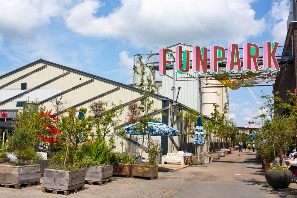 Funpark sign at Tramkade in Den Bosch, Netherlands.